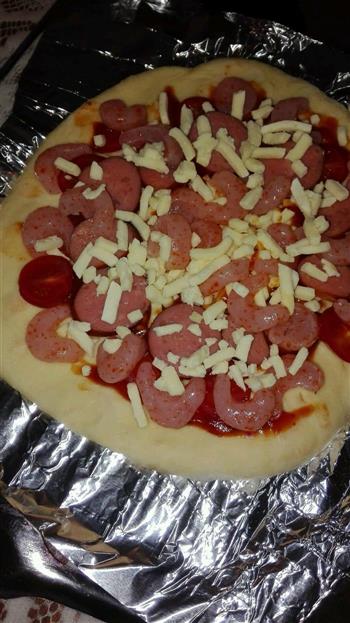鲜虾火腿披萨的做法步骤8