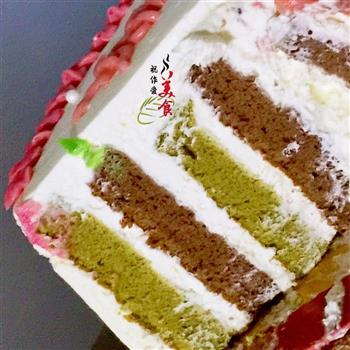 彩色年轮豆沙裱花蛋糕的做法步骤16