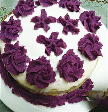 紫薯裱花酸奶蛋糕的做法图解18