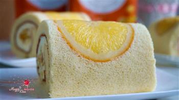 香橙戚风奶油蛋糕卷的做法步骤20