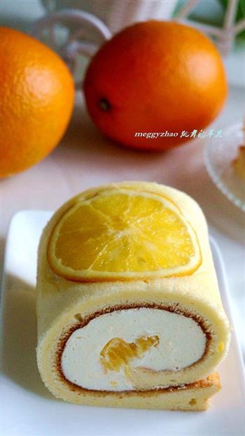 香橙戚风奶油蛋糕卷的做法步骤21