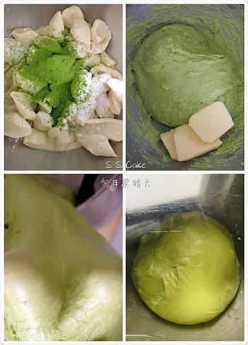 抹茶菠萝面包中种法的做法步骤1