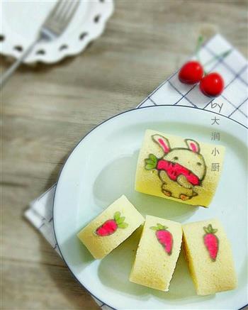 兔子爱萝卜彩绘蛋糕卷的做法步骤14