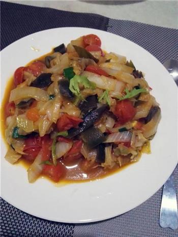 西红柿海带清炒白菜的做法步骤5
