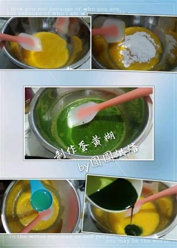 详细步骤的8寸菠菜汁戚风蛋糕制作过程的做法图解3