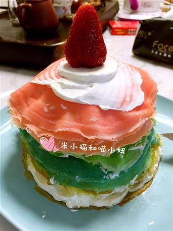 草莓彩虹千层蛋糕的做法图解19