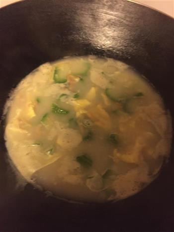 虾干鸡蛋丝瓜汤的做法步骤9