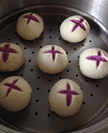 花开紫薯馒头的做法步骤9