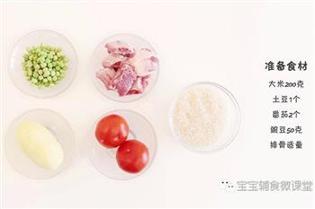 宝宝辅食微课堂  土豆排骨焖饭的做法步骤1