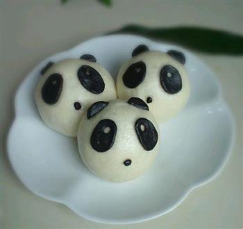 花样面食-萌萌的熊猫豆沙包的做法步骤15