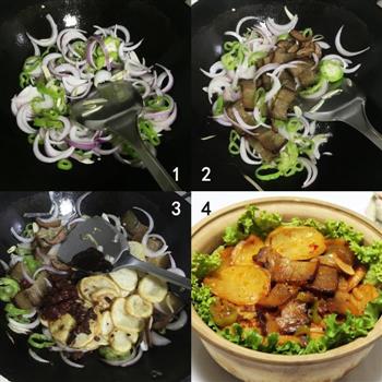 干锅腊肉土豆片的做法图解4