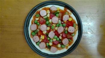 火腿田园时蔬披萨 6寸的做法图解4