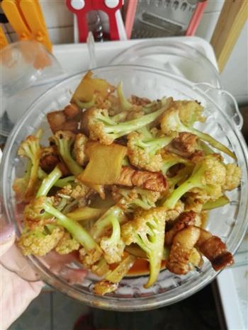 家常菜 快手菜 家常版 干锅有机菜花的做法图解12