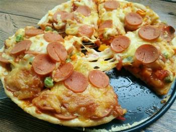 蔬菜火腿披萨的做法步骤11