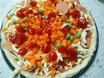 蔬菜火腿披萨的做法图解7