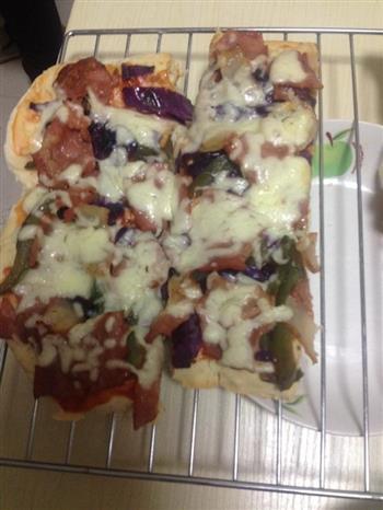 培根紫甘蓝披萨的做法图解4