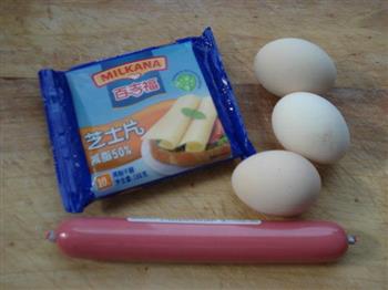 火腿芝士鸡蛋卷的做法步骤1