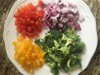 色彩的盛宴-奶油芝士蔬菜烩饭的做法步骤1