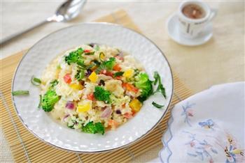 色彩的盛宴-奶油芝士蔬菜烩饭的做法步骤10