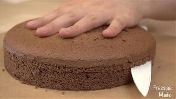 可可戚风 巧克力围边奶油蛋糕的做法步骤10