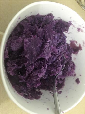 田味道青汁紫薯糯米糍的做法图解2