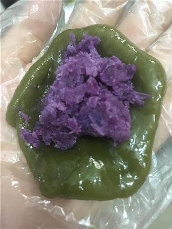 田味道青汁紫薯糯米糍的做法步骤6