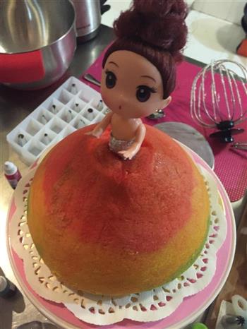 彩虹芭比公主蛋糕的做法步骤21