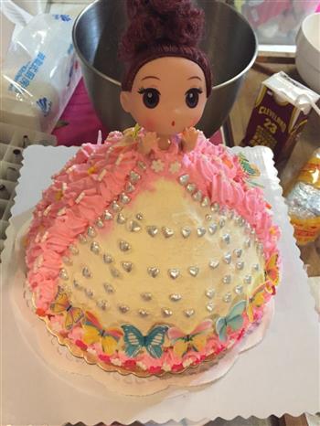 彩虹芭比公主蛋糕的做法步骤26