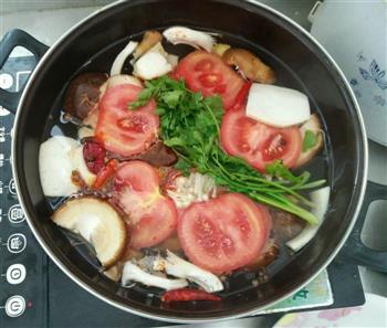 菌汤番茄小火锅的做法步骤1