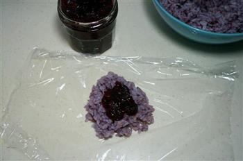 樱桃果酱爆浆紫薯饭团的做法步骤7
