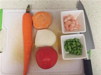 简单好吃的低卡减脂汤-南瓜胡萝卜虾仁浓汤的做法图解1