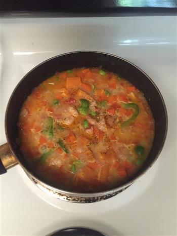 简单好吃的低卡减脂汤-南瓜胡萝卜虾仁浓汤的做法图解6