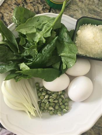 营养丰富-菠菜豌豆煎蛋饼的做法步骤1