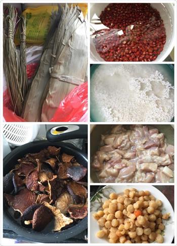 端午节、红豆香菇瑶柱肉粽子的做法图解1