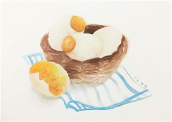 手绘食谱-黄金糯米蛋 把粽子放进鸭子蛋里的做法步骤6