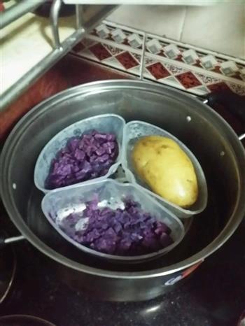 芝士焗紫薯土豆的做法步骤2