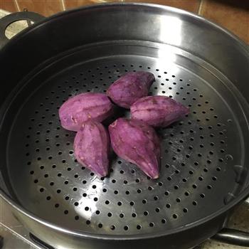 坚果紫薯糕的做法图解3