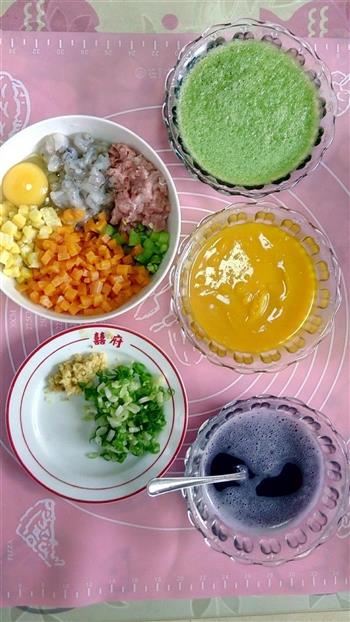 彩色饺子的做法图解2