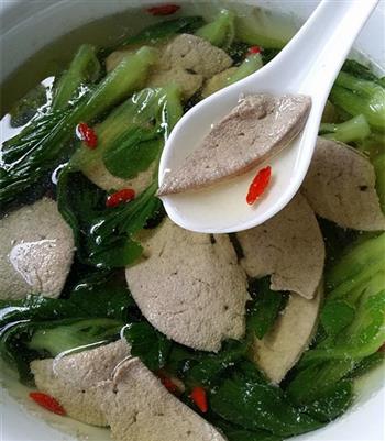 青菜秧猪肝汤的做法步骤11