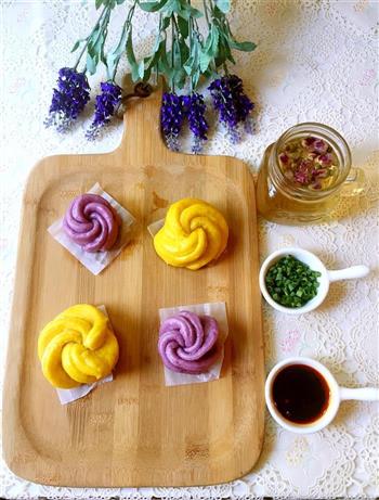 紫薯玫瑰花包的做法步骤12