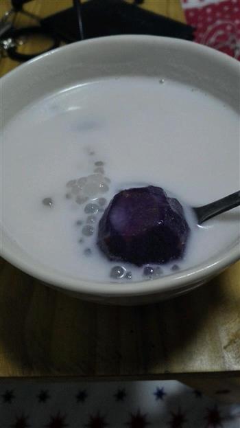 椰浆紫薯西米露的做法图解3