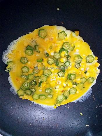 玉米秋葵炒蛋的做法步骤2