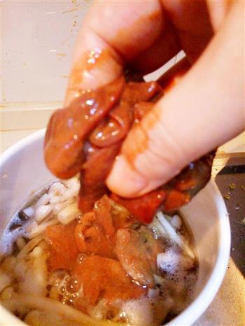 好鲜好鲜的小蘑菇肉片猪肝汤的做法步骤4