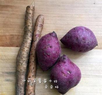 山药紫薯茶巾绞的做法图解1