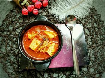 韩式辣白菜豆腐汤的做法步骤5