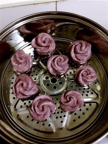 紫薯玫瑰花卷的做法步骤14