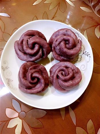紫薯玫瑰花卷的做法步骤15