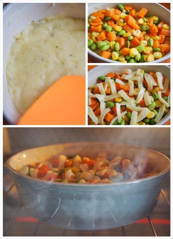 蔬菜鸡汁土豆泥的做法步骤4