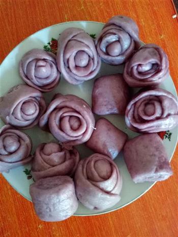 紫薯牛奶玫瑰馒头的做法步骤5