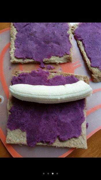 香蕉紫薯吐司卷的做法步骤3